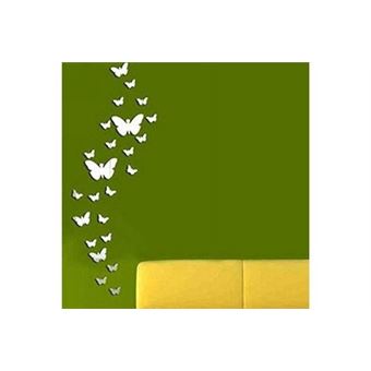Swirlcolor stickers muraux miroir papillon decoration 3d miroir adhesif  mural stickers muraux 30 x combinaison de papillons décoration de la maison  - Achat & prix