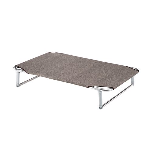 Ferplast Lit pliable pour chiens DREAM 100, avec structure solide en aluminium avec élastiques renforcés, toile en tissu, 105 x 63 x h 18 cm Taupe