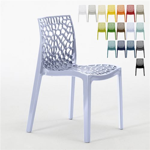 Grand Soleil - Chaise en polypropylène nid d'abeille cuisine bar café Gruvyer Grand Soleil, Couleur: Bleu ciel