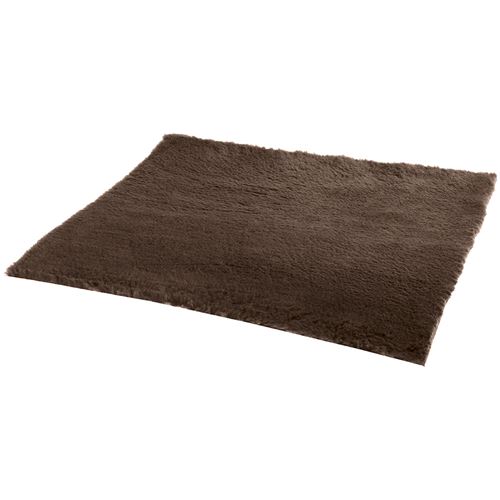 Ferplast, tapis pour chiens et chats PLAZA LARGE, matelas pour animaux ou chiots, isolant, résistant, lavable, fourrure moelleuse écologique, 100x150 cm marron