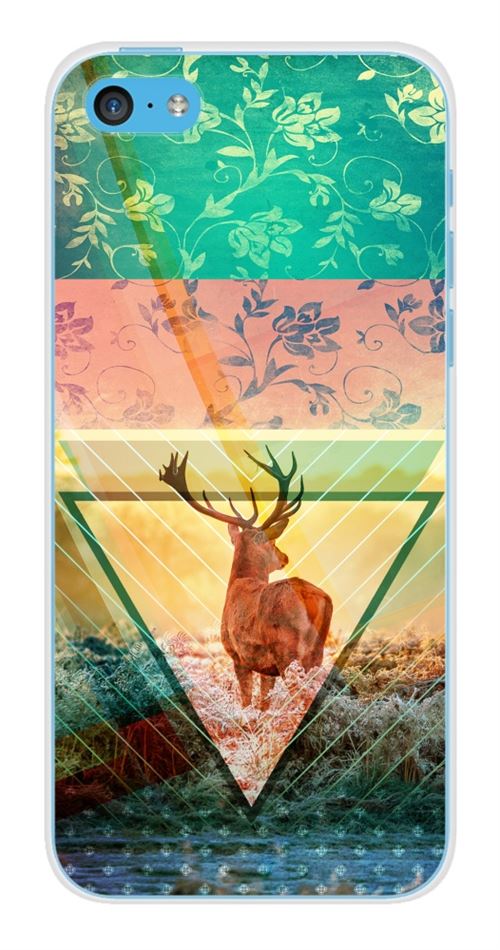 Coque en silicone imprimée compatible Apple iPhone 5C Cerf swag