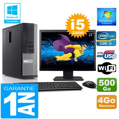 Pc dell 990 sff core i5-2400 ram 4go disque 500 go wifi w7 ecran 22' État correct - Dell reconditionné disponible sur Fnac
