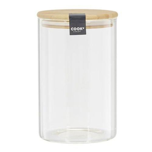 Non Communiqué Transparent Bocal En Verre "Bambou" 1L