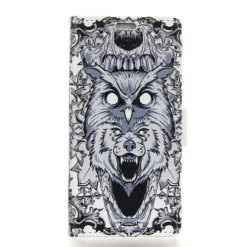 Etui en PU impression de motifs avec support hibou abstrait pour votre Motorola Moto G7 Play