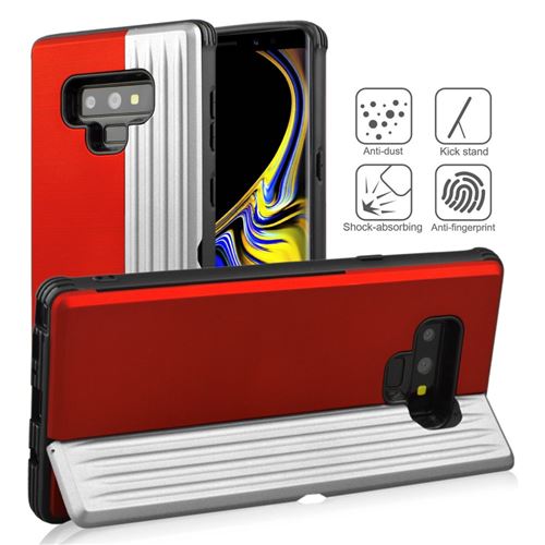 Coque en TPU hybride double couche rouge/argent pour votre Samsung Galaxy Note9 N960
