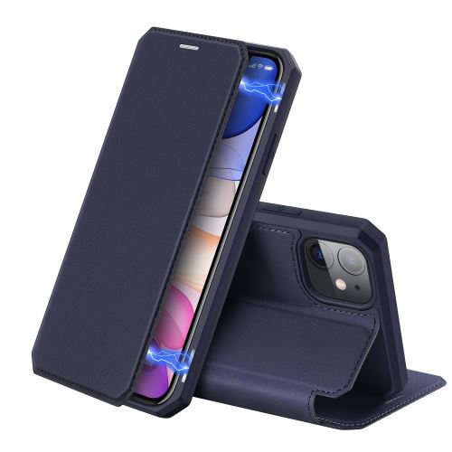 Etui en PU avec support bleu foncé pour votre Apple iPhone 11 6.1 pouces
