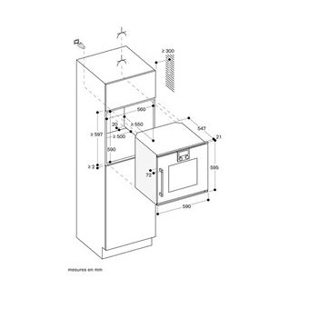 BOP251132 Série 200, Four intégrable, 60 cm, Argent, Charnière de la porte: À gauche