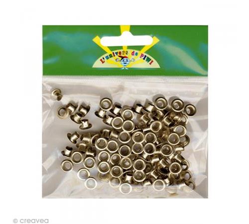 100 oeillets argenté - Ø 7mm - Graine créative