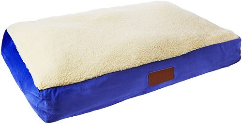 Comparer les prix de Ellie-Bo Lit pour chien avec garniture en faux suède et peau de mouton pour cage pour chien / caisse moyenne 30 po, bleu