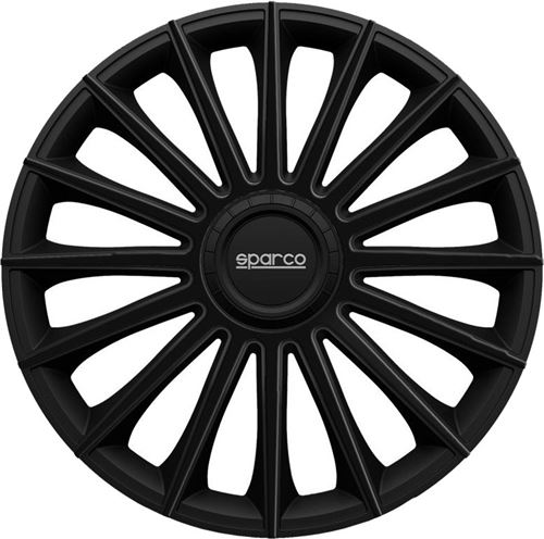 Sparco enjoliveurs de roues Torino 15 pouces ABS noir lot de 4