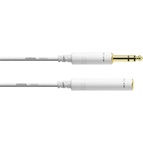 Cordial CFM5VK-SNOW - Câble audio jack mâle-jack femelle stéréo 5 m blanc