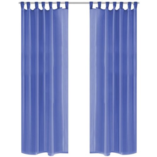 vidaXL Rideau occultant 2pcs Voile 140*245 cm Bleu royal