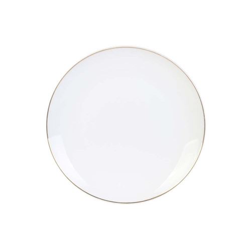 The Home Deco Factory - Assiette en porcelaine avec liseré doré Assiette plate