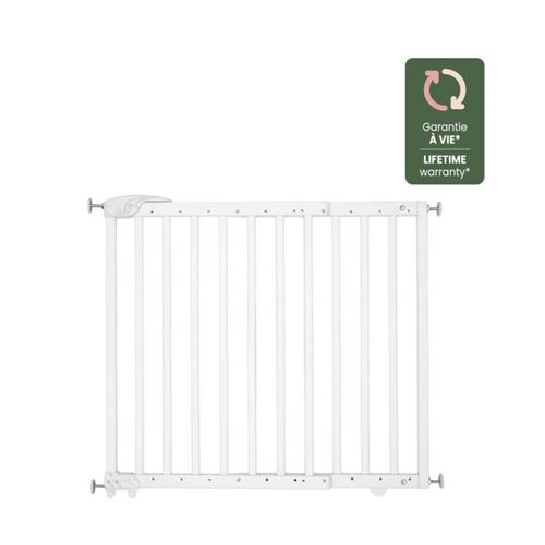 Badabulle Deco Pop Blanche Barriere de Sécurité Extensible Fixation Pression & Vis (63,5 - 106cm)