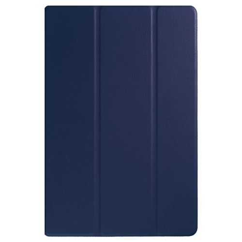 Housse Étui karst texture horizontal flip couleur unie en cuir avec trois pliage titulaire pour sony xperia z4 bleu foncé