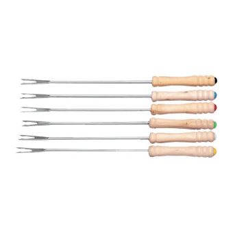 fourchettes fondue bourguignonne en bois 6 pieces fondue achat prix fnac