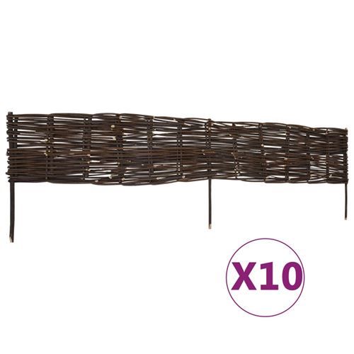 vidaXL Panneaux de limite de jardin Saule 10 pcs 120x35 cm