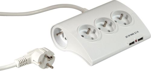 Bloc multiprise 5 prises & 2 ports de chargement USB