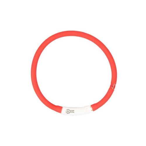 DUVO Anneau Lumineux Seecurity Flash Light Ring USB Silicone - 45 cm - Rouge - Pour chien