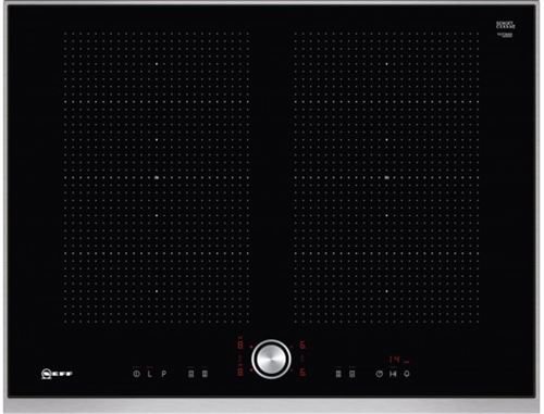 Neff N 70 T57TT60N0 - Inductiekookplaat - 4 hobben - Niche - breedte: 56 cm - diepte: 49 cm - zwart/roestvrij staal met roestvrij stalen profielen