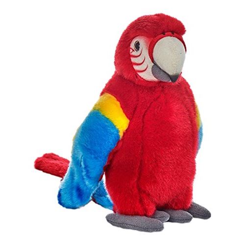 Peluche Lelly National Geographic, perroquet tropical rouge