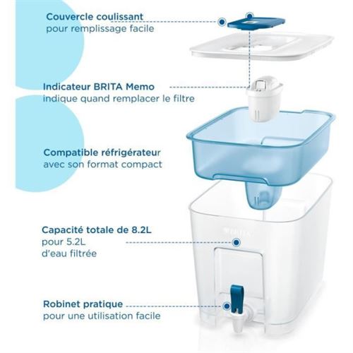45€ sur BRITA Carafe filtrante Distributeur d eau filtrée Flow 1 cartouche  filtrante MAXTRA PRO - Carafes - Achat & prix
