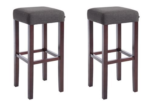 Set de 2 tabourets de bar Judy tissu , Cappuccino/Gris foncé