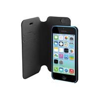 Muvit Magic Folio - Coque de protection pour téléphone portable - polyuréthane - noir - pour Apple iPhone 5c