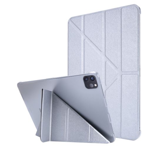 Etui en PU + TPU origami en soie avec support argent pour votre Apple iPad Pro 11 pouces (2020)