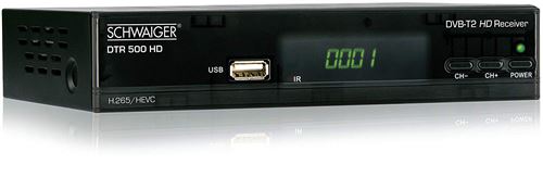 Schwaiger dtr5 00HD DVB T2 HD Récepteur pour Allemande Programmes (Free to Air, H.265/HEVC, HDMI, USB, péritel, Sortie Audio numérique) Noir