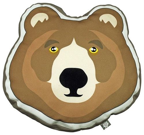 The Zoo coussin Brown Beardécoratif junior 40 x 40 cm textile marron