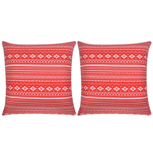 vidaXL Decoratief kussen canvas met aztekenprint rood 45x45 cm 2 st
