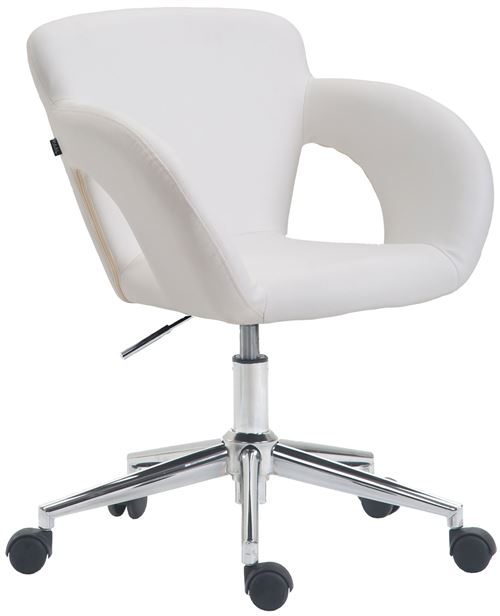 Chaise de bureau Edison similicuir , Blanc