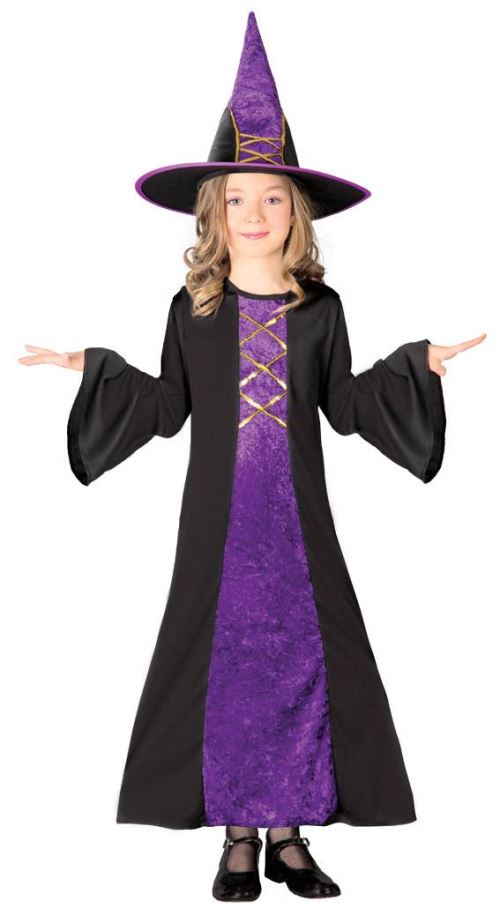 Déguisement 7-9 ans Sorcière. Chapeau+Robe