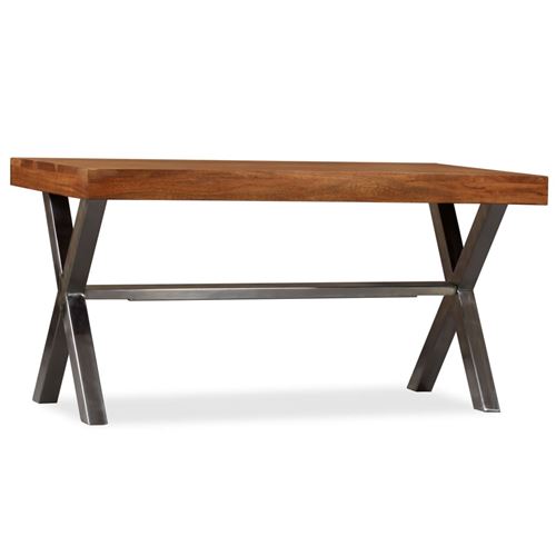vidaXL Table basse Bois massif avec finition en Sesham 100 x 50 x 50 cm