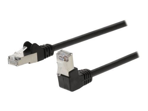 Valueline - Cordon de raccordement - RJ-45 (M) incliné pour RJ-45 (M) droit - 5 m - SF/UTP - CAT 5e - moulé - noir
