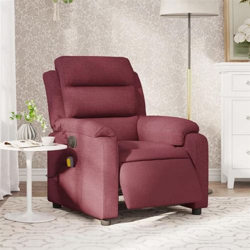 Non Communiqué Rouge Vidaxl Fauteuil De Massage, Relaxation Électrique Réglable Tissu Bordeaux