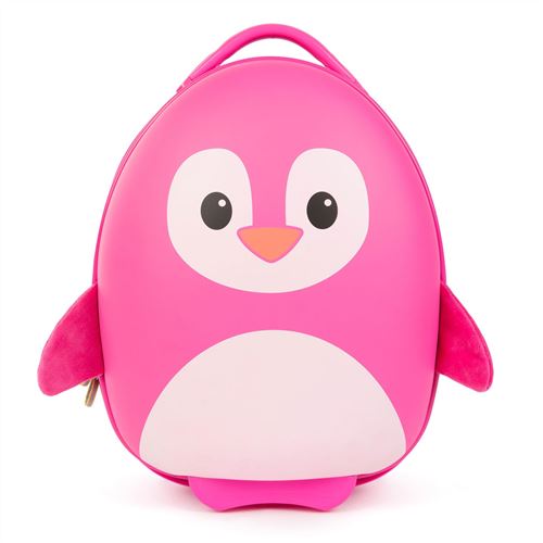 Boppi Tiny Trekker Valise de voyage Bagage cabine Valise à roulettes légère Bagage à main à roulettes de 17 litres - Pingouin Rose