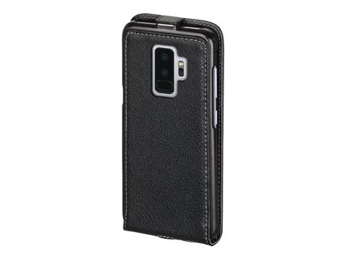 Hama Essential Line Smart Case - Protection à rabat pour téléphone portable - cuir - noir - pour Samsung Galaxy S9+