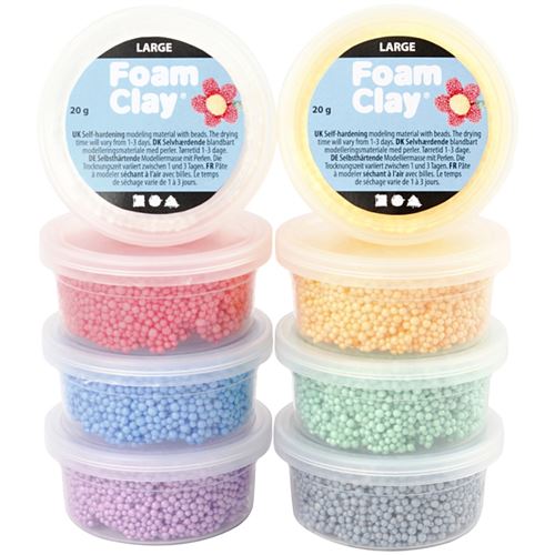 Assortiment pâte à modeler autodurcissante - Large Foam Clay - 8 pcs