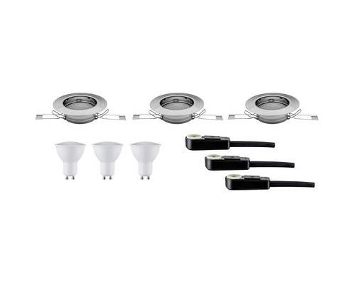 Spot encastrable ampoule led gu10 nice price 3953 blanc chaud 9 w fer (brossé) set de 3