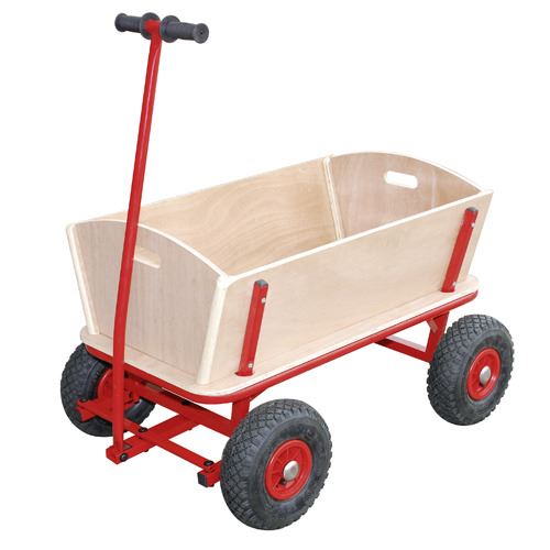 Chariot en bois naturel