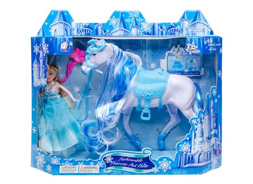 LG-Imports set de jeu princesse avec cheval 3 pièces bleu