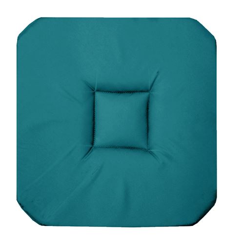 Galette 4 rabats 36 x 36 x 3.5 cm coton uni panama Bleu