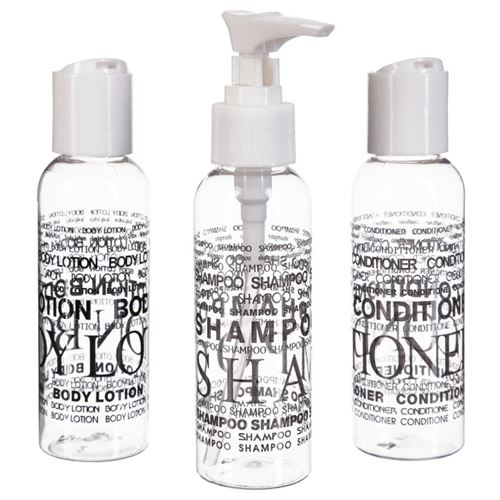 Set de 3 Flacons de Voyage Transparent