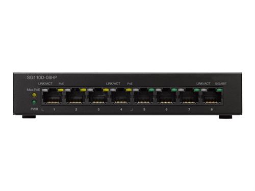Cisco Small Business SG110D-08HP - switch - 8 poorten - onbeheerd