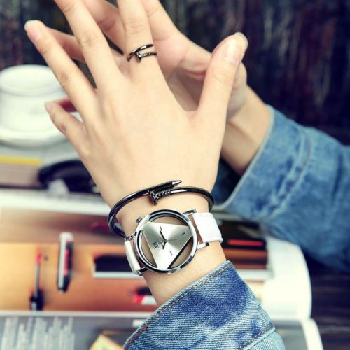 Montre squelette Homme Femme Quartz Blanc