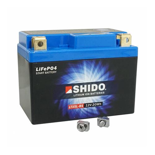 Batterie 12v 1,6 ah ltx5l-bs shido lithium ion prete a l'emploi (lg113xl70xh105) remplace yb5l-b-ytx5l-b