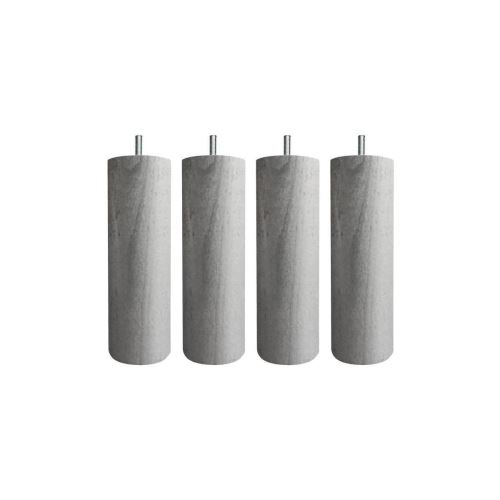 Jeu De Pieds Cylindriques O 7 Cm H 17 Cm Gris Metal - Lot De 4