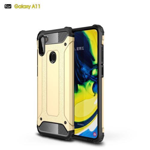 Coque en TPU combo garde d'armure or pour votre Samsung Galaxy A11